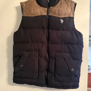 U.S. Polo Assn. Black and Tan Puffer Vest